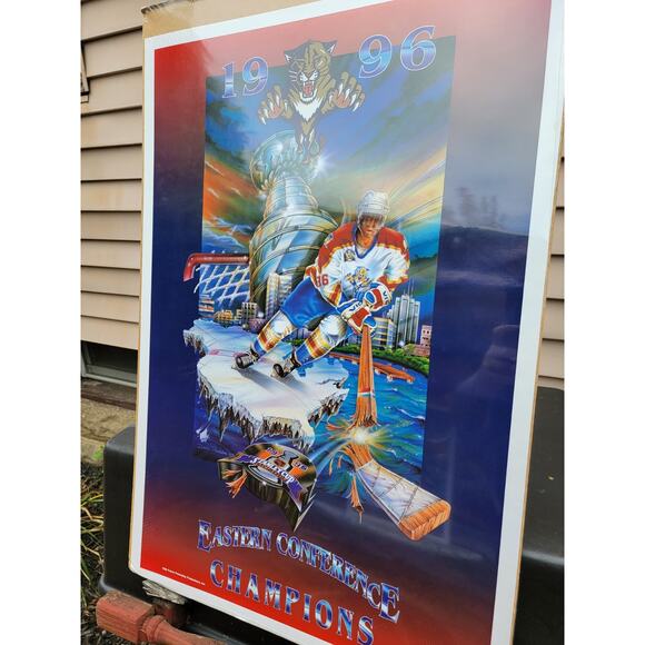 Vintage Florida Panthers 1996 Eastern Conference Champions Poster # 1339 Of 5000 - Picture 2 of 9